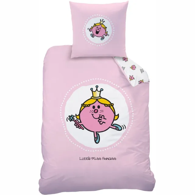Meneertje Mevrouwtje Dekbedovertrek Miss Princess - Eenpersoons - 140 x 200 cm - Katoen Roze