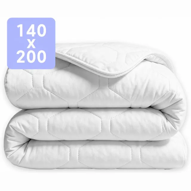 Happybed Dekbed zonder overtrek 140x200 - Tufted - Wasbaar dekbed - Dekbed zonder hoes - Hoesloos Dekbed - White