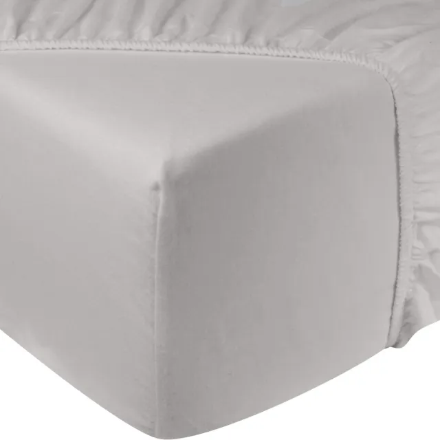 DoubleDry Hoeslaken Flanel 100% Zacht Katoen - Eenpersoons 90x200 cm - Rondom Elastiek - Off-White