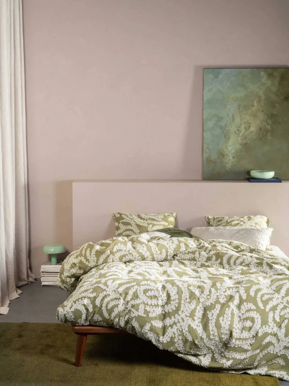 Essenza katoenen dekbedovertrek eleria cedar green, foto 3