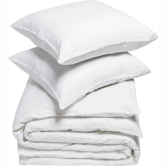 Yumeko dekbedovertrek gewassen linnen wit 260x220 + 2/60x70 - Biologisch & ecologisch Pure White
