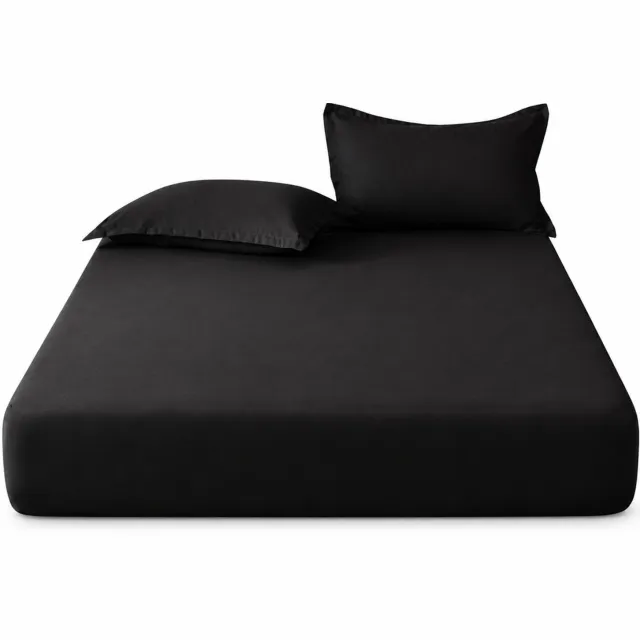 SWGOTA Zwarte kussenslopen van polyester, set van 2, effen met decoratieve rand voor bedkussens