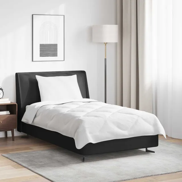 vidaXL Dekbed met kussen 2 st Wit Microvezel