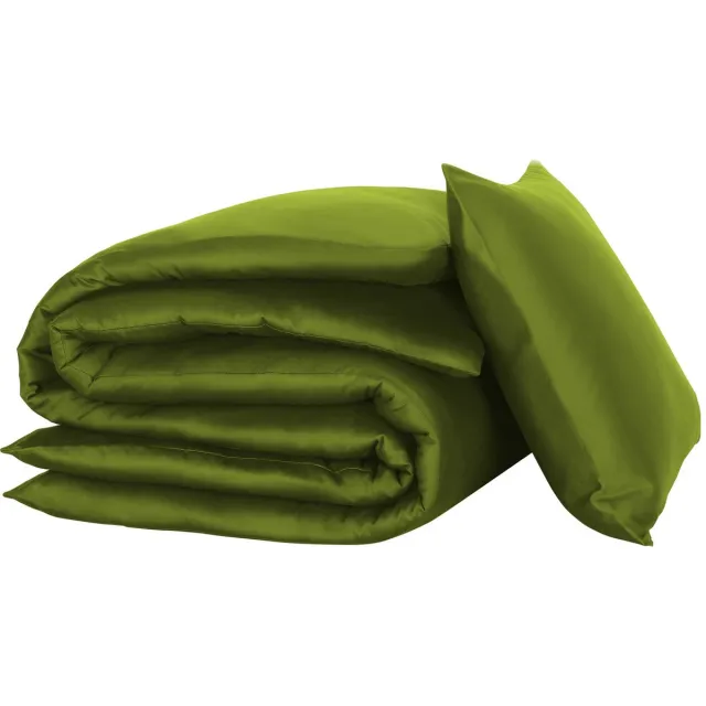 De Witte Lietaer Dekbedovertrek Olivia, Cactus - Eenpersoons - 140 x 200/220 cm - Katoen Satijn