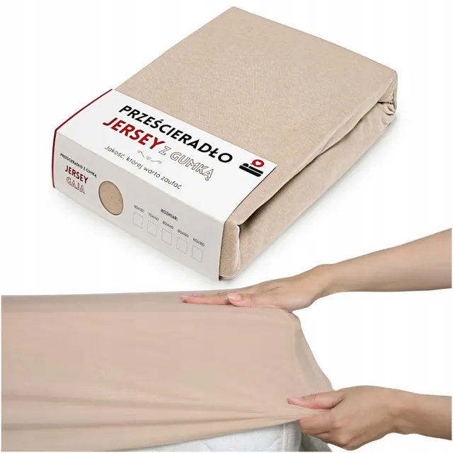 LOZKOHOLICY.PL Hoeslaken Jersey Katoen 70x140 cm met Elastiek - Beige