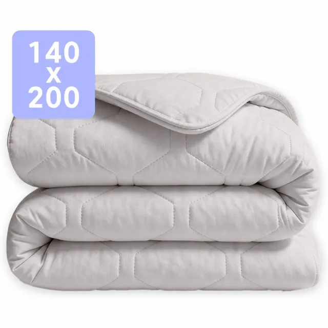 Happybed Dekbed zonder overtrek 140x200 - Wasbaar Zomerdekbed - Bedrukt dekbed zonder hoes - Hoesloos Dekbed - Eenpersoonsdekbed - Grey