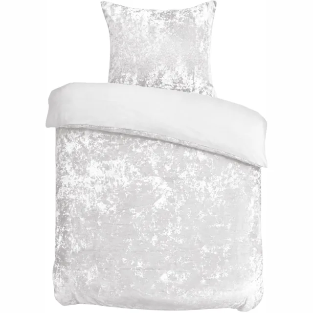 Velvet Couture Dekbedovertrek - 140x200/220 cm - Crushed Velvet - Wit