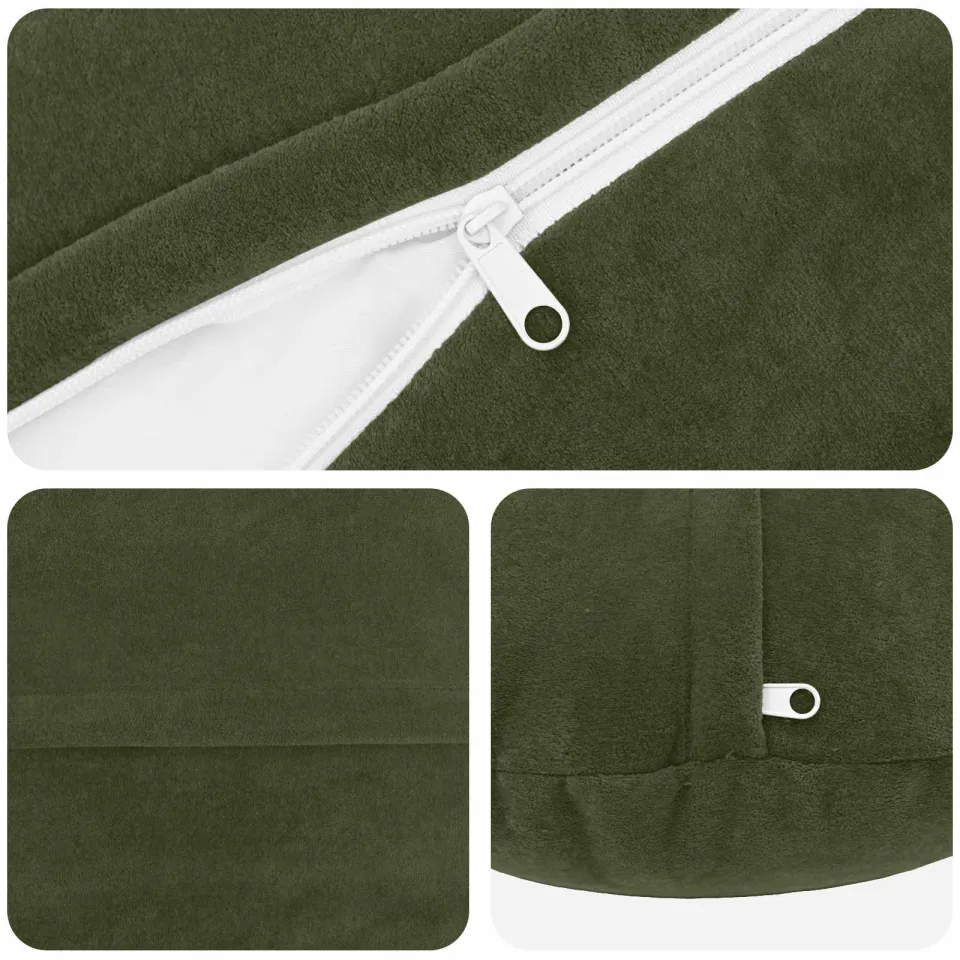 vidaXL Kussensloop 2 st HEERLEN Groen Dia. 60 cm Microfiber Fleece, foto 4