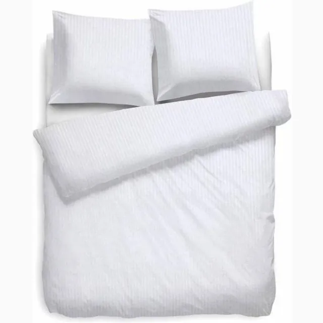 Refined HNL Refined Satin Stripe Dekbedovertrek - Tweepersoons - 200x200/220 cm - Wit