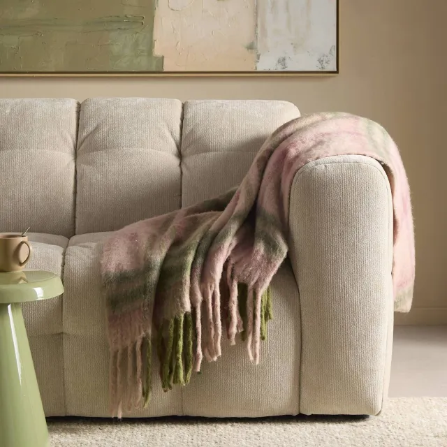 NOUS Living Joy plaid roze/groen, foto 2