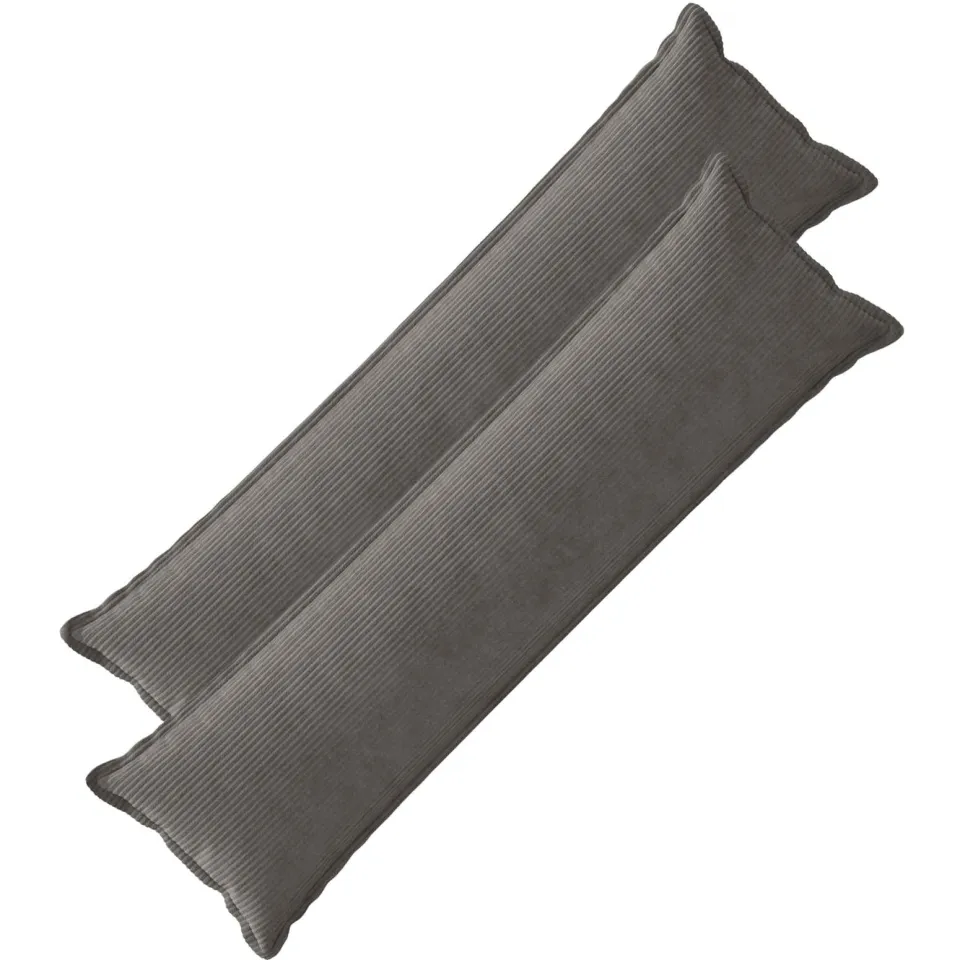 vidaXL Kussensloop 2 st HOUTEN Donkergrijs 40 x 145 cm corduroy, foto 3