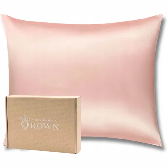 Qrown Zijden Kussensloop 40x60cm - 100% Natuurlijk Moerbeizijde 22 Momme Lichtroze