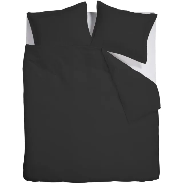 Ambiante Satin Uni dekbedovertrek - Lits-Jumeaux - 240x200/220 - Zwart
