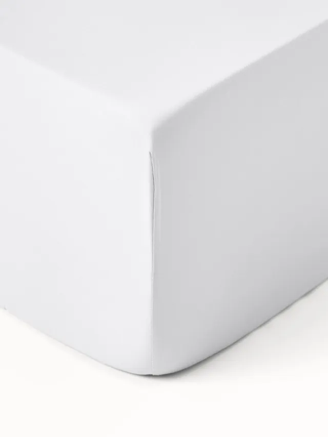 Westwing Collection Boxspring hoeslaken Comfort, katoensatijn Wit