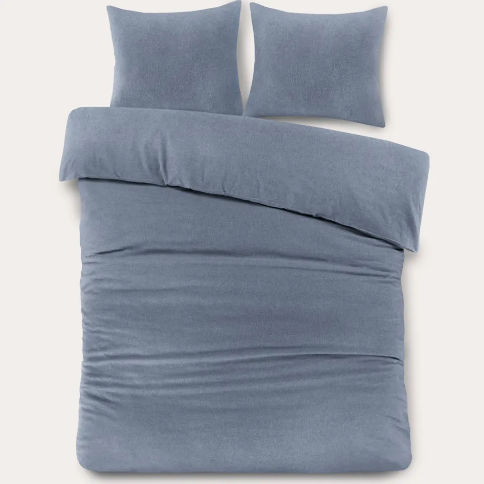 NOUS Living flanellen dekbedovertrek 2-persoons (200x220 cm) blauw, foto 2