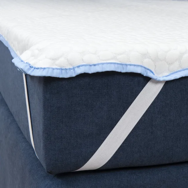 Vitality Pur Climatress Matrasbeschermer met Coolmax®- 140x200 cm - Verkoelend & Comfortabel - Anti-Bacterieel & Anti-Huisstofmijt - Wasbaar - 30 cm Hoeken wit / blauw