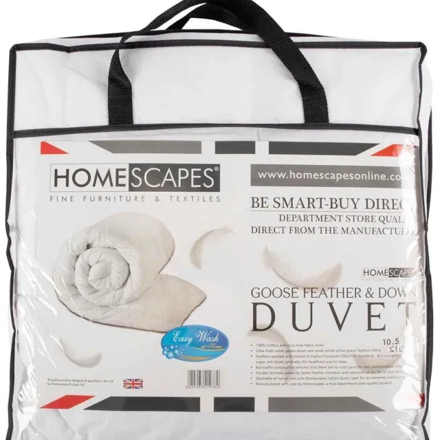 Homescapes Peuter- & Kinderdekbed 120x150 cm – Allround Dekbed – Warmteklasse 2 – Ganzendons & Veren – OEKO-TEX® & RDS Wit