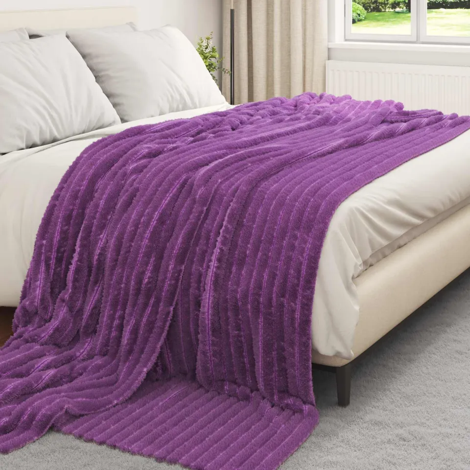 vidaXL Kleden 6 st Paars 270 x 240 cm 9,15 kg Fleece, foto 3