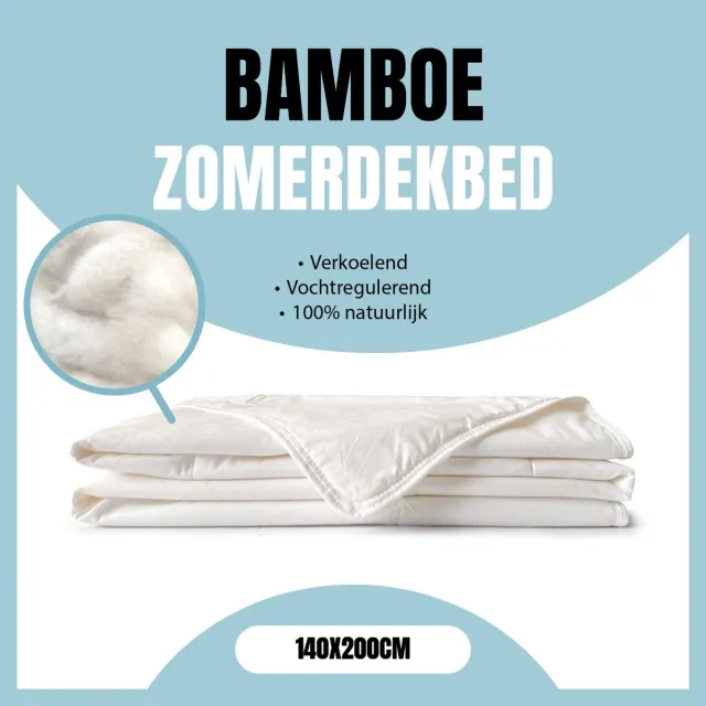 Eleganzzz Bamboe Viscose Zomerdekbed - Bamboe Dekbed 140x200cm - Zomerdekbed - Dekbed Zomer - Eenpersoons - Dekbedden wit