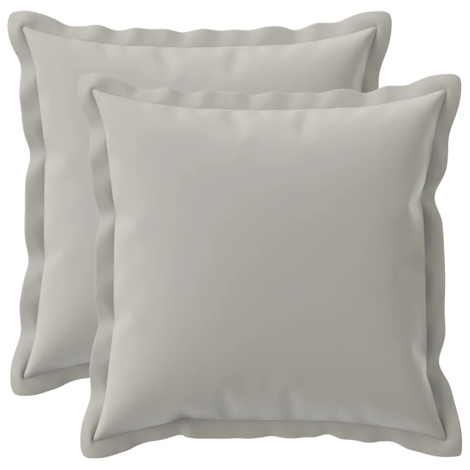 vidaXL Kussensloop 2 st HOUTEN Grijs 45 x 45 cm Polyester, foto 3