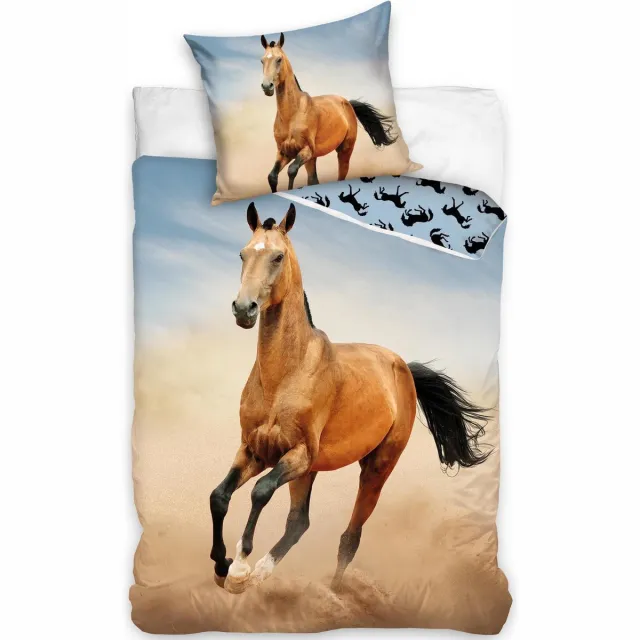 Animal Pictures Dekbedovertrek Paard - Eenpersoons - 140 x 200 cm + 65 x 65 cm - Katoen Multi