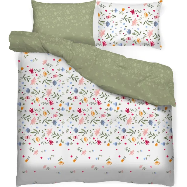 MissLucy Organic Collection Folky dekbedovertrek satijnkatoen inclusief 2 kussenslopen Multikleur