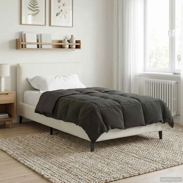 vidaXL Vol jaar dekbed 135 x 200 cm Microfiber (100% polyester) Anthraciet