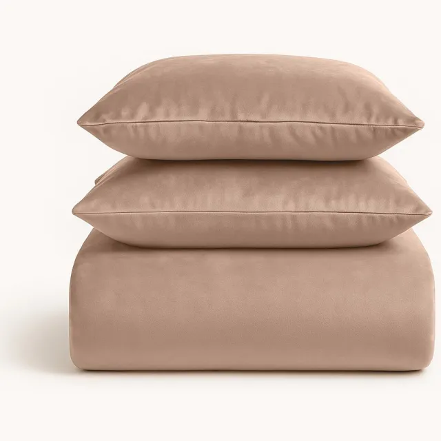 Y-not® Y-NOT - Fluweel/Velvet - Dekbedovertrek - Eenpersoons - 140x200/220 cm - Nude