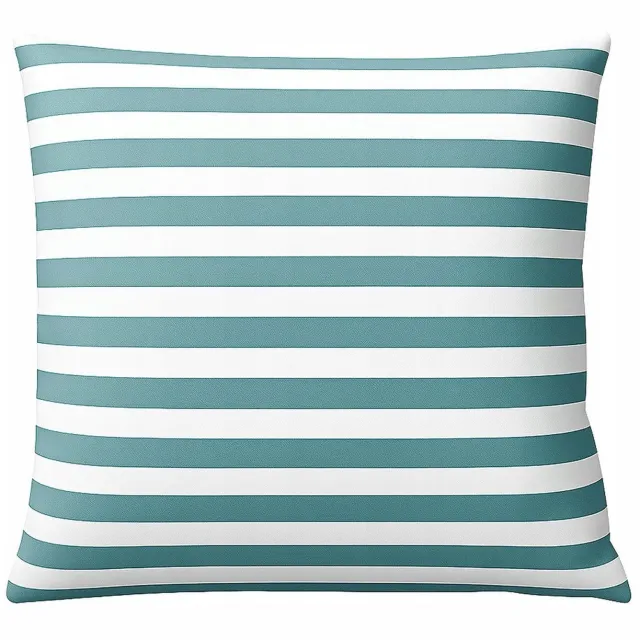 LOZKOHOLICY.PL Decoratieve Kussensloop 40x40 cm Eusebia Home Turquoise Gestreept