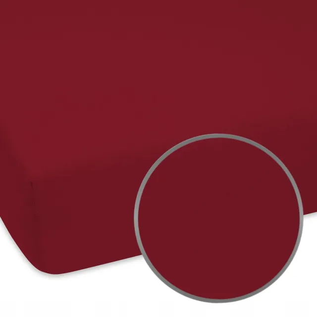 Designpremium Jersey Hoeslaken 70x180 cm - Rand Katoen Bordeauxrood