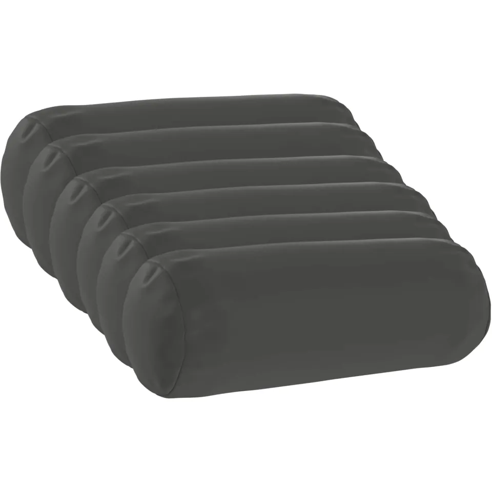 vidaXL Kussensloop 6 st HEERLEN Antraciet Dia. 15 x 40 cm Polyester Anthraciet