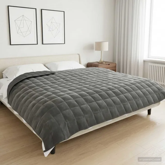 vidaXL Verzwaringsdeken Antraciet 220 x 235 cm 11 kg Stof, foto 2