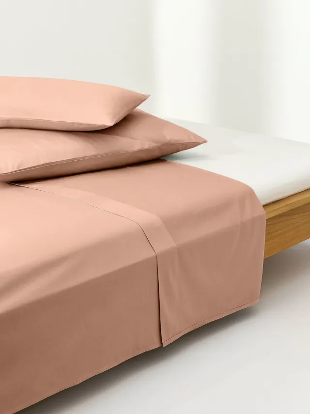 Westwing Collection Katoensatijnen laken Comfort Roze