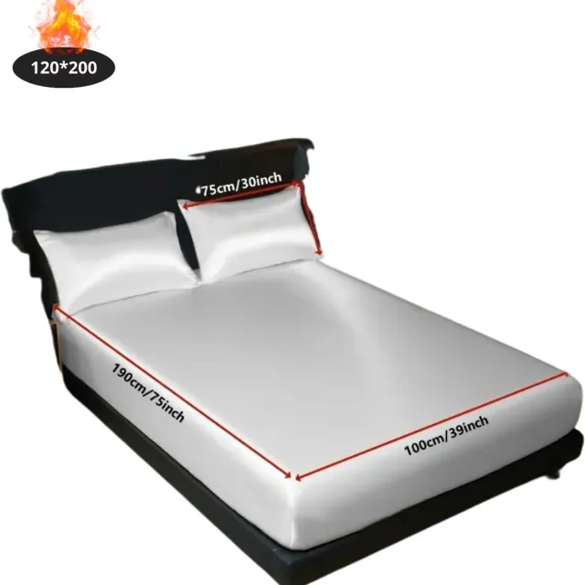 Nivard Satijnen Hoeslaken Set - Inclusief Kussensloop - 2 Delige Set - Beddengoed - Fitted Sheet - Pillow Case - Bed - Wit 120x200