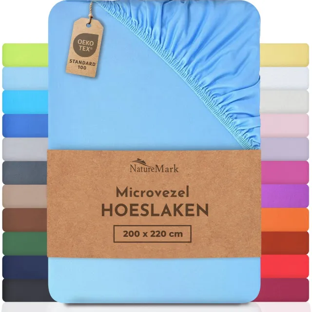 NatureMark Microvezel hoeslaken hoeslaken in vele maten en kleuren, lichtblauw