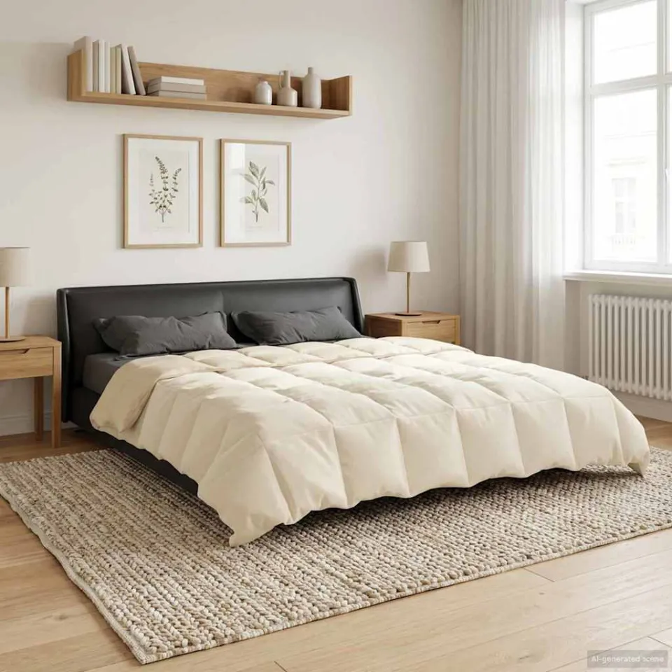 vidaXL Vol jaar dekbed 220 x 240 cm Microfiber (100% polyester) crème, foto 4