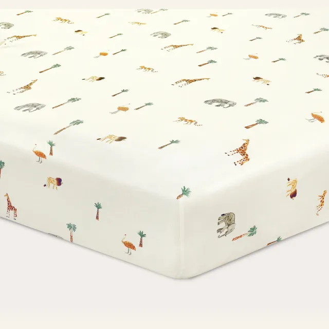 NOUS Kids katoenen hoeslaken ledikant (120x60 cm) - ecru