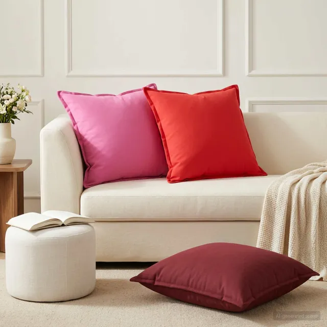 vidaXL Kussensloop 2 st HOUTEN Wijnrood 60 x 60 cm Polyester