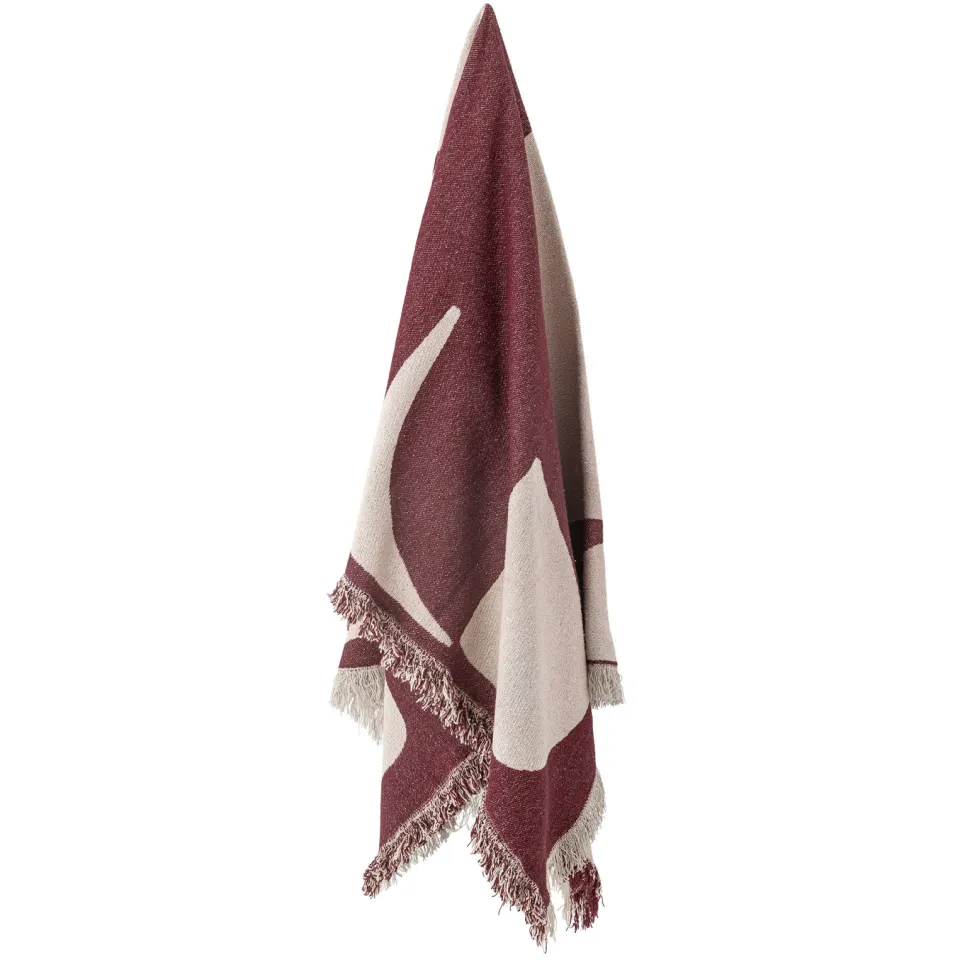 Bloomingville plaid Olica bordeaux, foto 2
