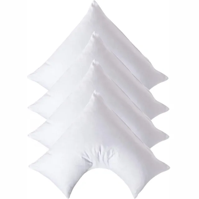 Homescapes Biologische Katoen V-Kussensloop - Set van 4 - Wit - 100% Egyptisch Katoen Satijn - 400TC - 38 x 76 cm