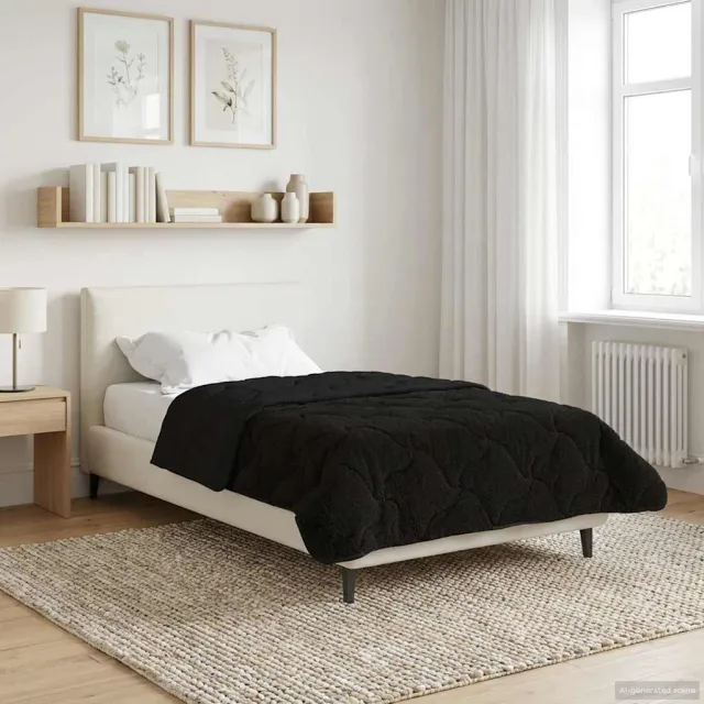 vidaXL Winter Dekbed 155 x 200 cm Winter Zwart Ademend