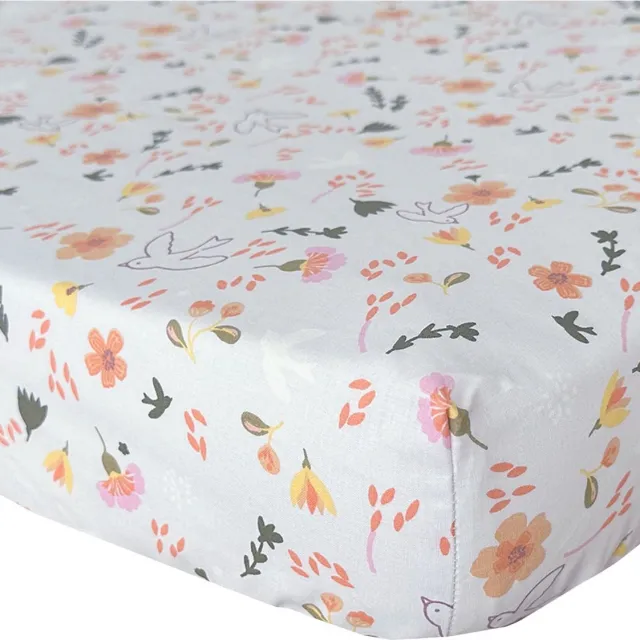 BINK Bedding Hoeslaken Saar 70 x 150 cm wit, oranje, roze, lila, groen, geel