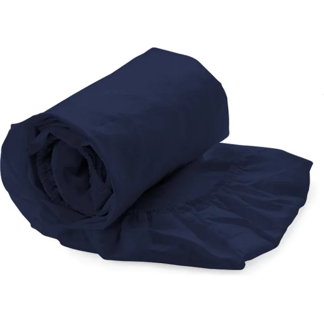 Refined Basic Twill hoeslaken - Ink. Blue - 1-persoons (80x200 cm) Blauw