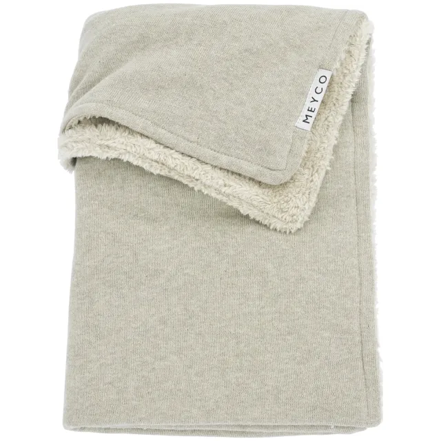 Meyco Knit Basic Teddy ledikantdeken sand melange