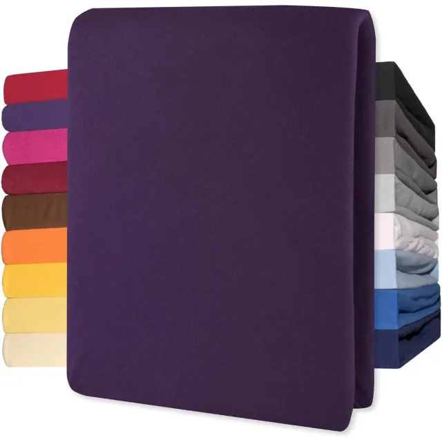 Lucina Topper Hoeslaken Jersey Katoen Stretch - lila 140x200cm - 160x200cm