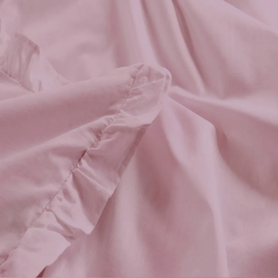 NOUS Living katoenen ruffle dekbedovertrek 2-persoons (200x220 cm) roze, foto 6