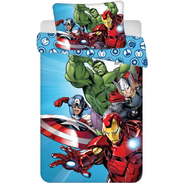 Avengers Marvel Avengers peuterdekbedovertrek 100 x 135 cm 40 x 60 cm Blauw