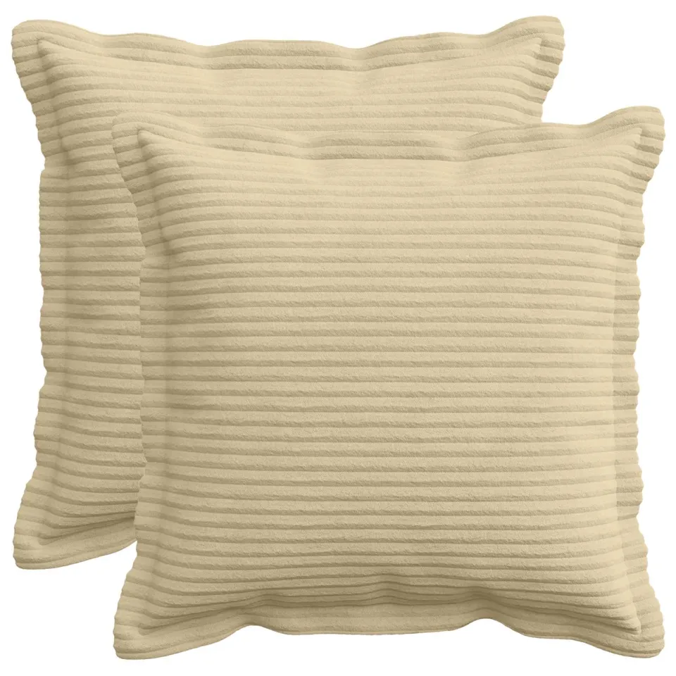 vidaXL Kussensloop 2 st HOUTEN Grijs groen 40 x 40 cm corduroy, foto 3