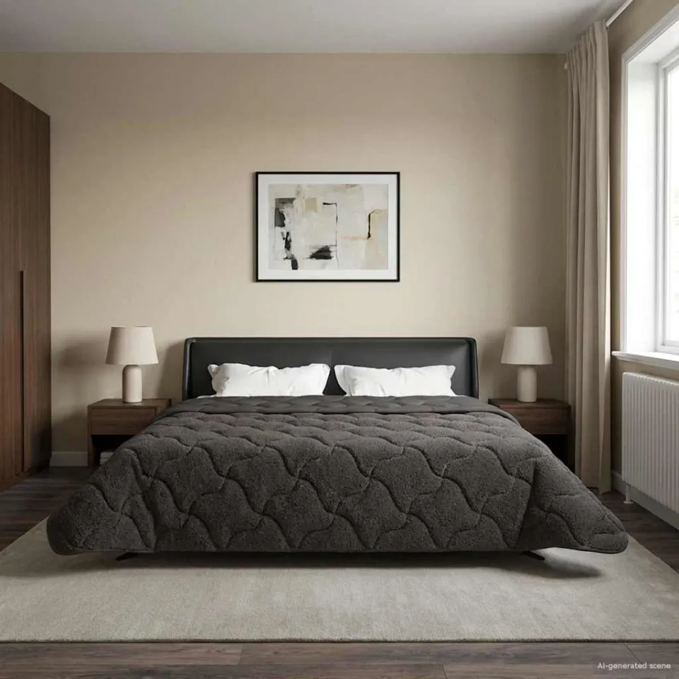 vidaXL Vol jaar dekbed 220 x 240 cm anthraciet, foto 4