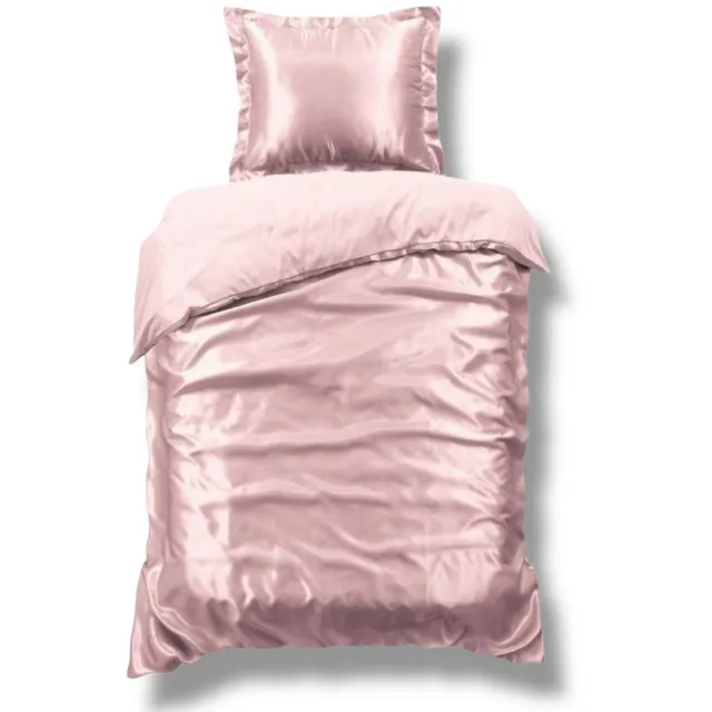 Beauty Silk Dekbedovertrek - 140x200/220 - Glans Satijn - Licht Roze Lichtroze
